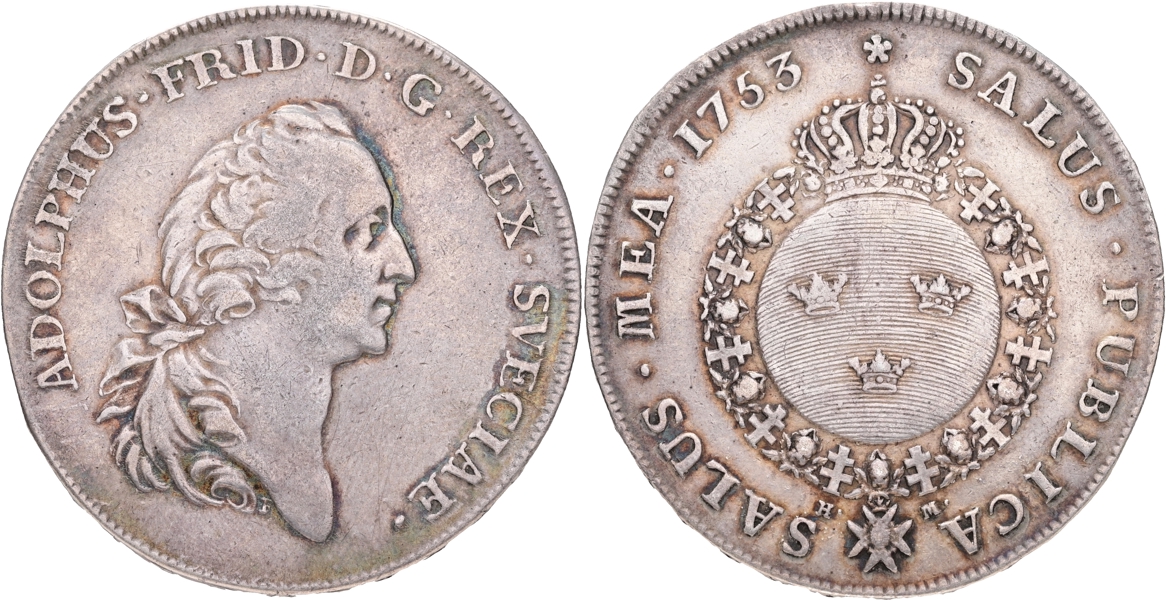 ADOLF FREDRIK (1751-1771). Riksdaler 1753.