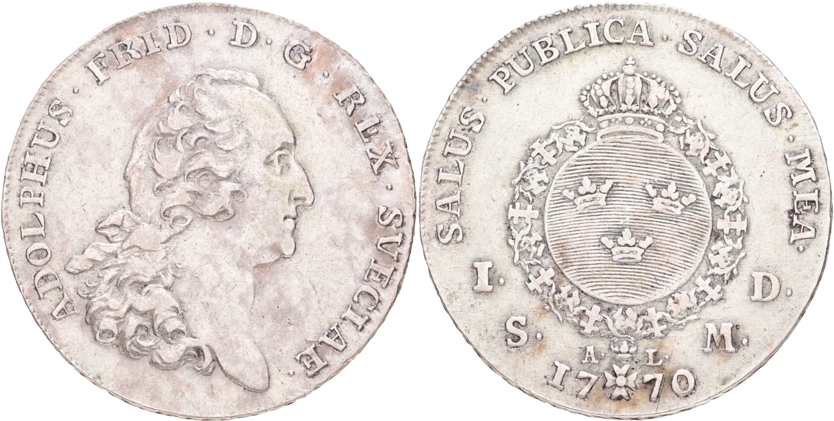ADOLF FREDRIK (1751-1771). Daler SM 1770.