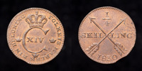 KARL XIV JOHAN (1818-1844). AVESTA. 1/4 skilling 1830.
