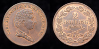 KARL XIV JOHAN (1818-1844). STOCKHOLM. 2 skilling banco 1837.