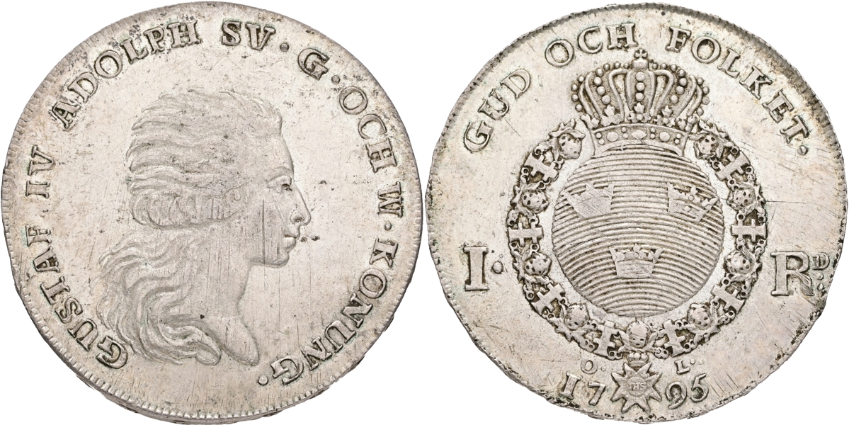 GUSTAV IV ADOLF (1792-1809). Riksdaler 1795.