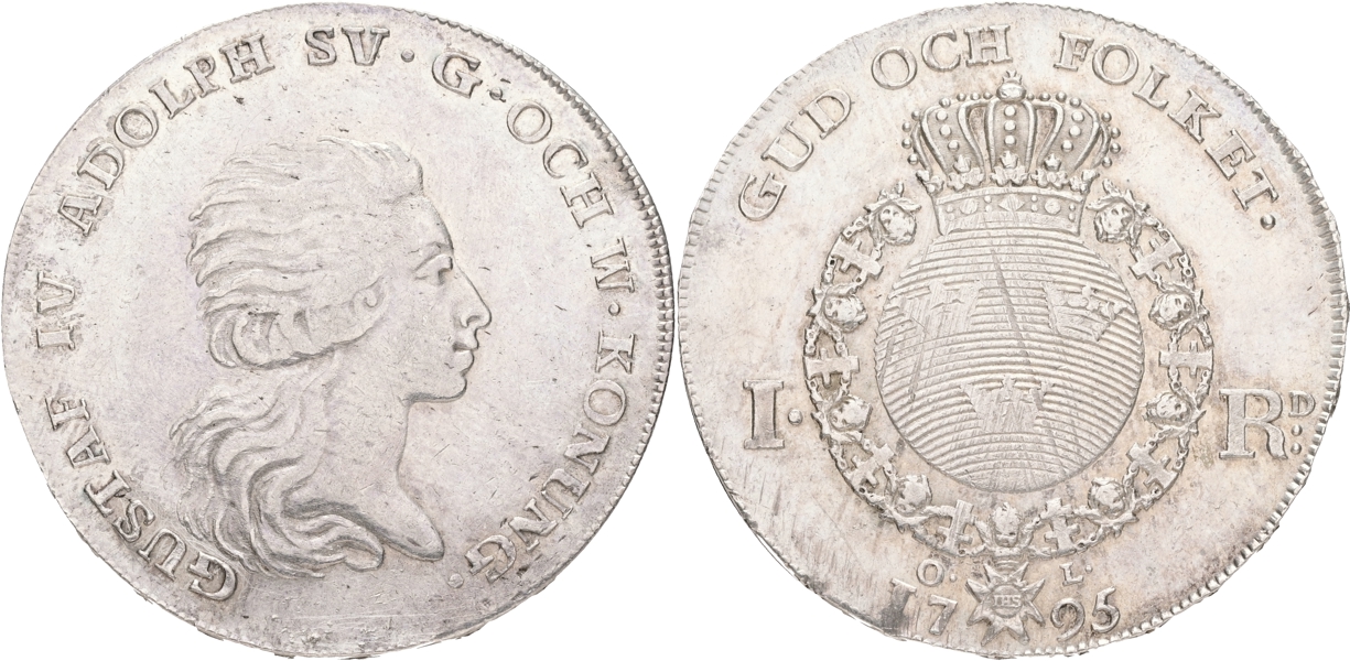 GUSTAV IV ADOLF (1792-1809). Riksdaler 1795.