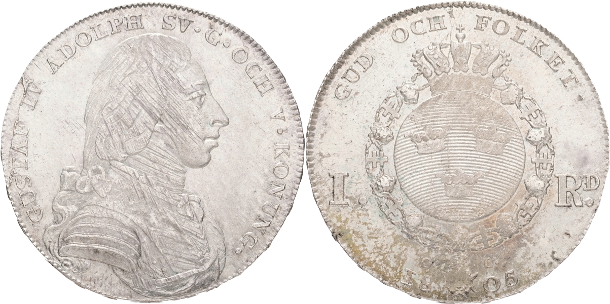 GUSTAV IV ADOLF (1792-1809). Riksdaler 1805.
