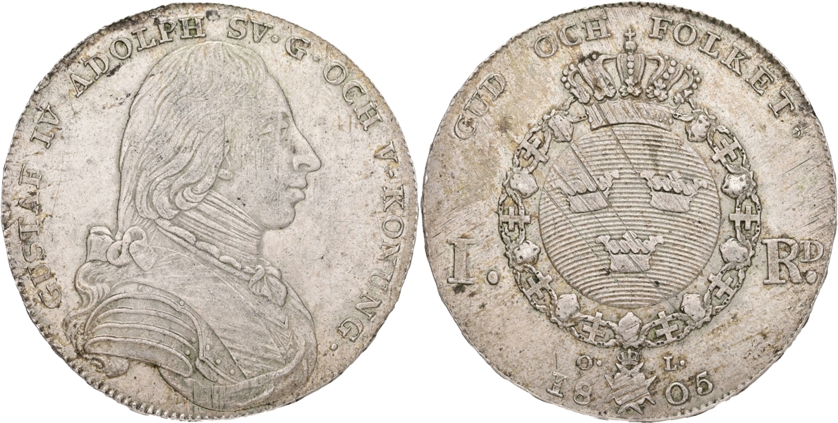 GUSTAV IV ADOLF (1792-1809). Riksdaler 1805.