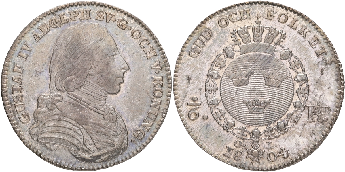 GUSTAV IV ADOLF (1792-1809). 1/6 riksdaler 1804.