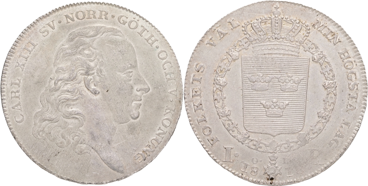 KARL XIII (1809-1818). Riksdaler.