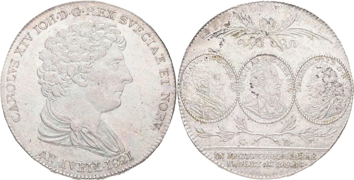 KARL XIV JOHAN (1818-1844). Riksdaler 1821.