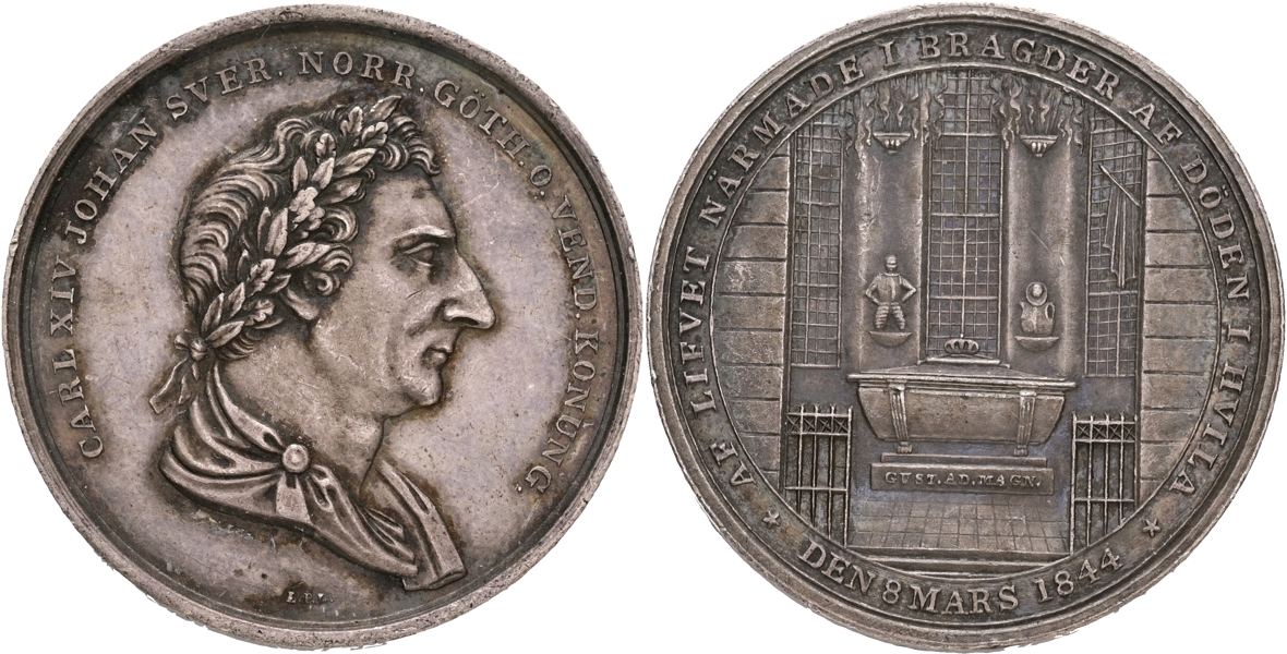 KARL XIV JOHAN (1818-1844). Minnespenning till kungens begravning