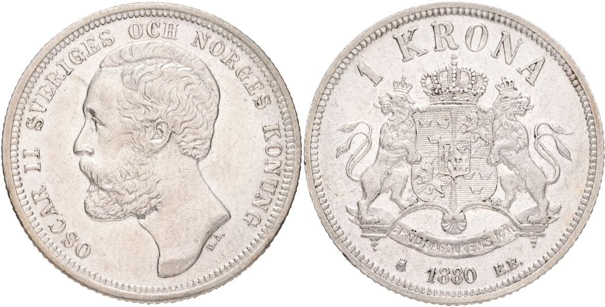 OSKAR II (1872-1907). Krona 1880.