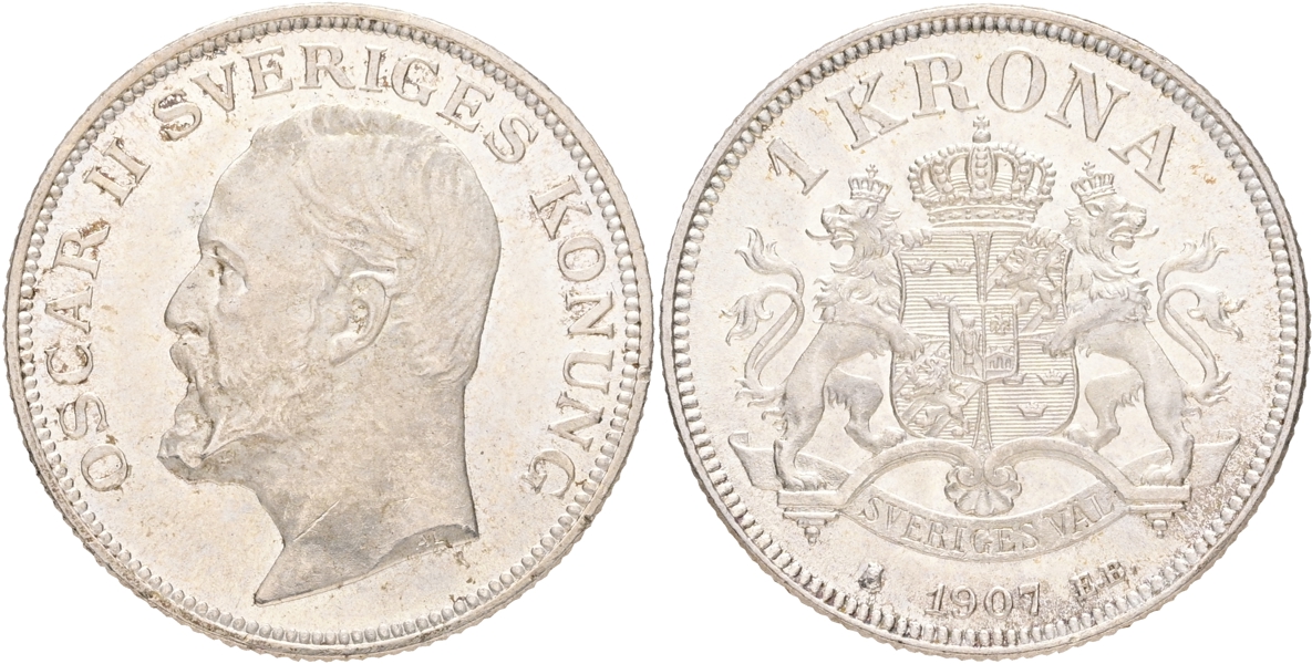OSKAR II (1872-1907). Krona 1907.