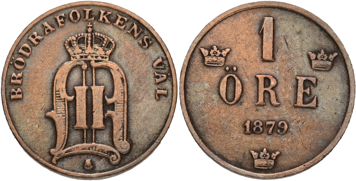 OSKAR II (1872-1907). Öre 1879.