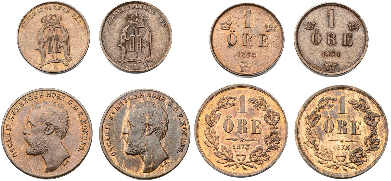 OSKAR II (1872-1907). Lot of 4.