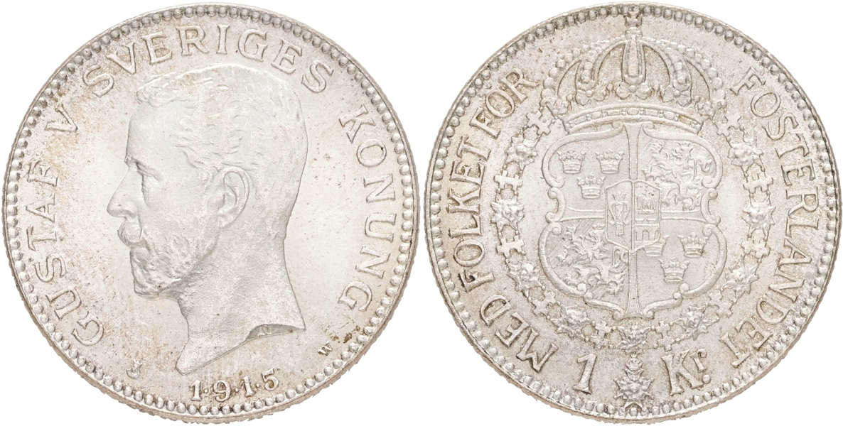 GUSTAV V (1907-1950). Krona 1915.