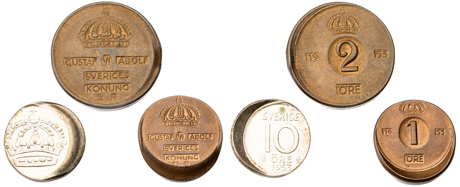 GUSTAV VI ADOLF (1950-1973). Lot of 3.