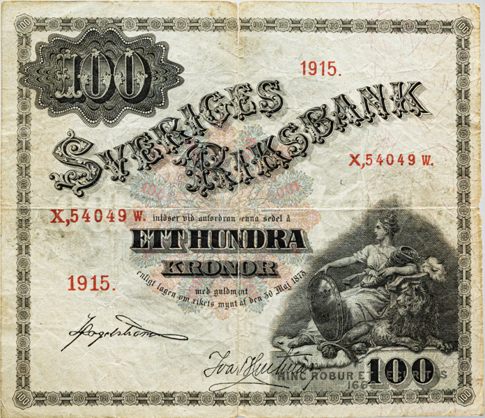 100 kronor 1915.