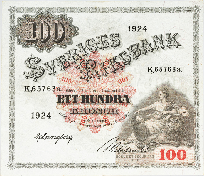 100 kronor 1924.