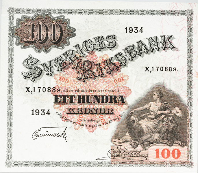 100 kronor 1934.
