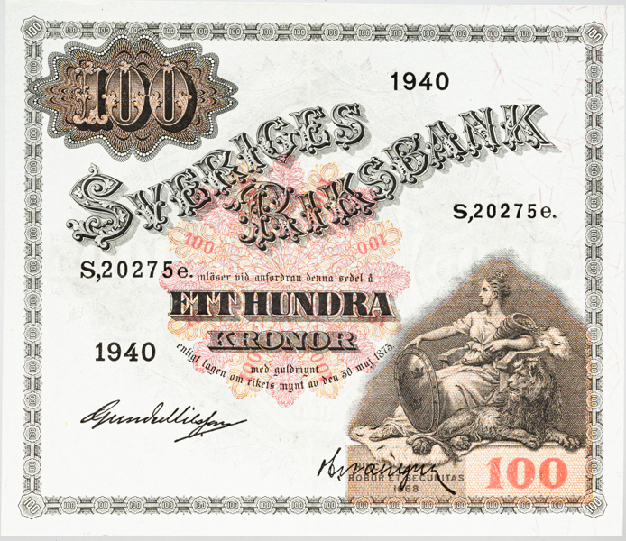 100 kronor 1940.