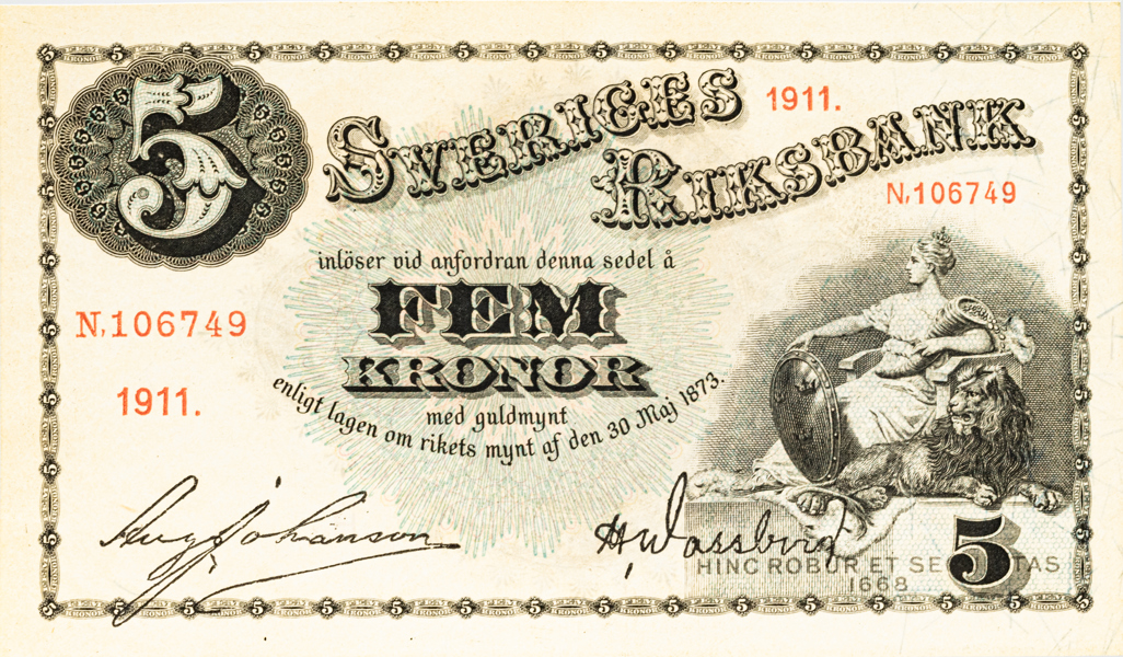 5 kronor 1911.