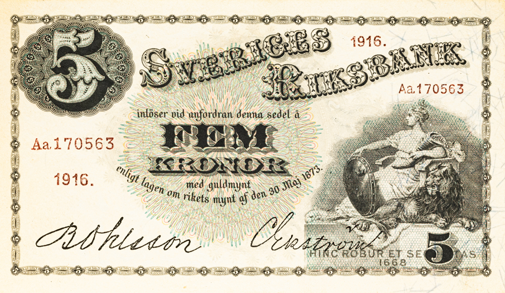 5 kronor 1916.