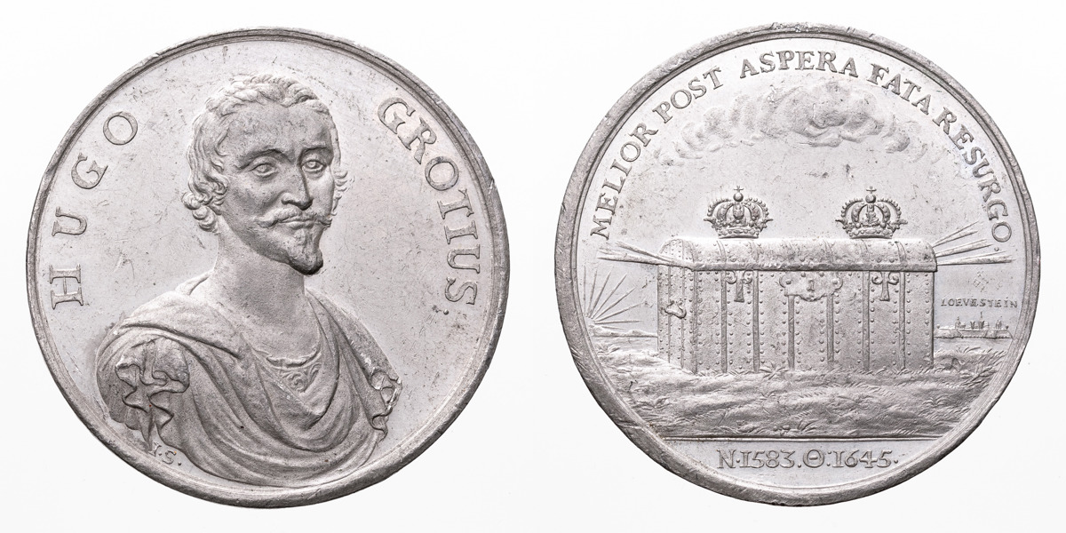 Hugo Grotius (1583-1645), "folkrättens fader", nederländsk humanist, Sveriges ambassadör i Paris 1634-1644.