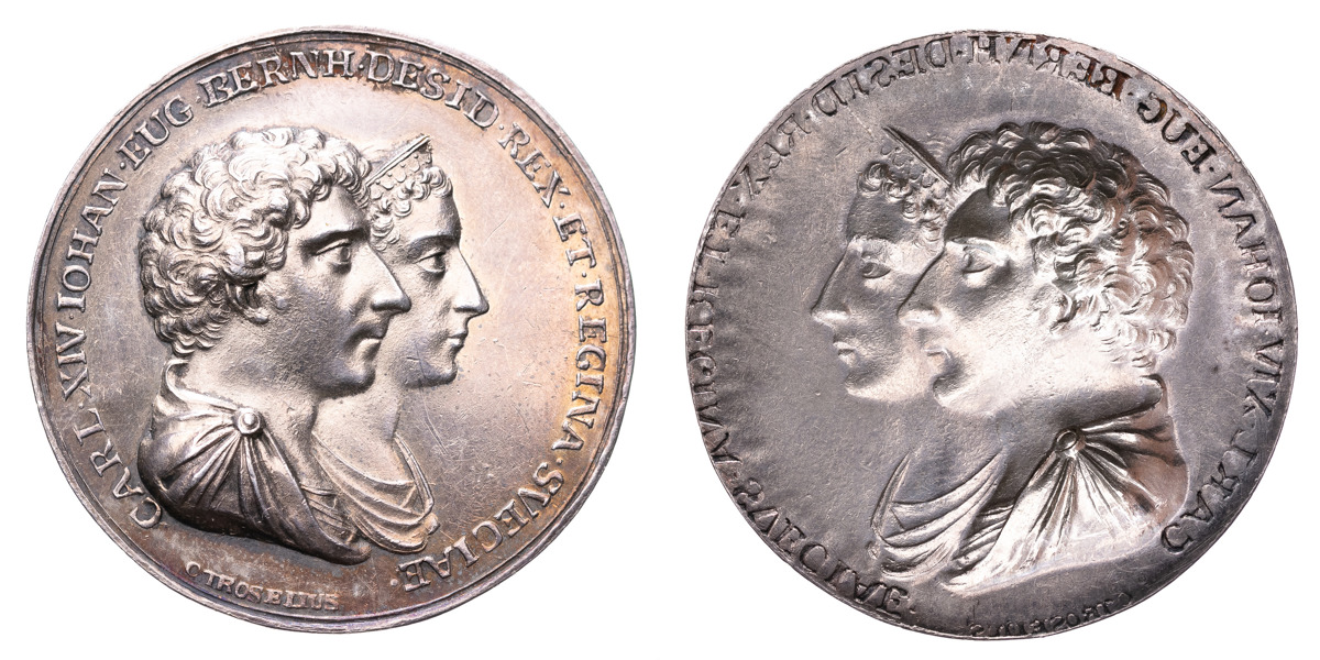 Karl XIV Johan och drottning Desideria och deras ätt.