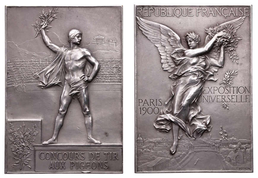 Prismedalj från olympiska spelen i Paris 1900.
