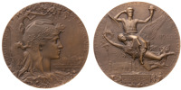 Minnesmedalj från världsutställningen i Paris 1900 som avhölls i anslutning till de Olympiska spelen.