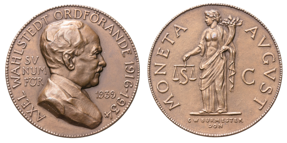 Axel Wahlstedt (1867-1943), fältläkare, numismatiker, SNF:s ordförande 1916-1934.