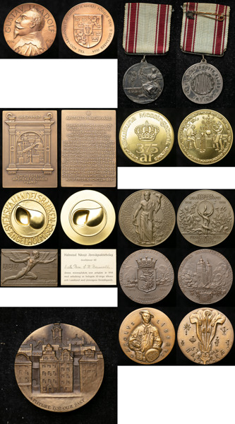 Tio tidigare osålda medaljer, alla från Sverige.