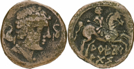 CELTIBERIAN COINAGE, AREKORATE (Ca 150-100 B.C.). AE 23