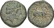 CELTIBERIAN COINAGE, BURSAU (Late 2nd century B.C.). AE 24