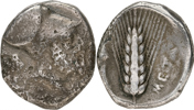 ITALY, METAPONTION. (350-330 B.C.). AR stater