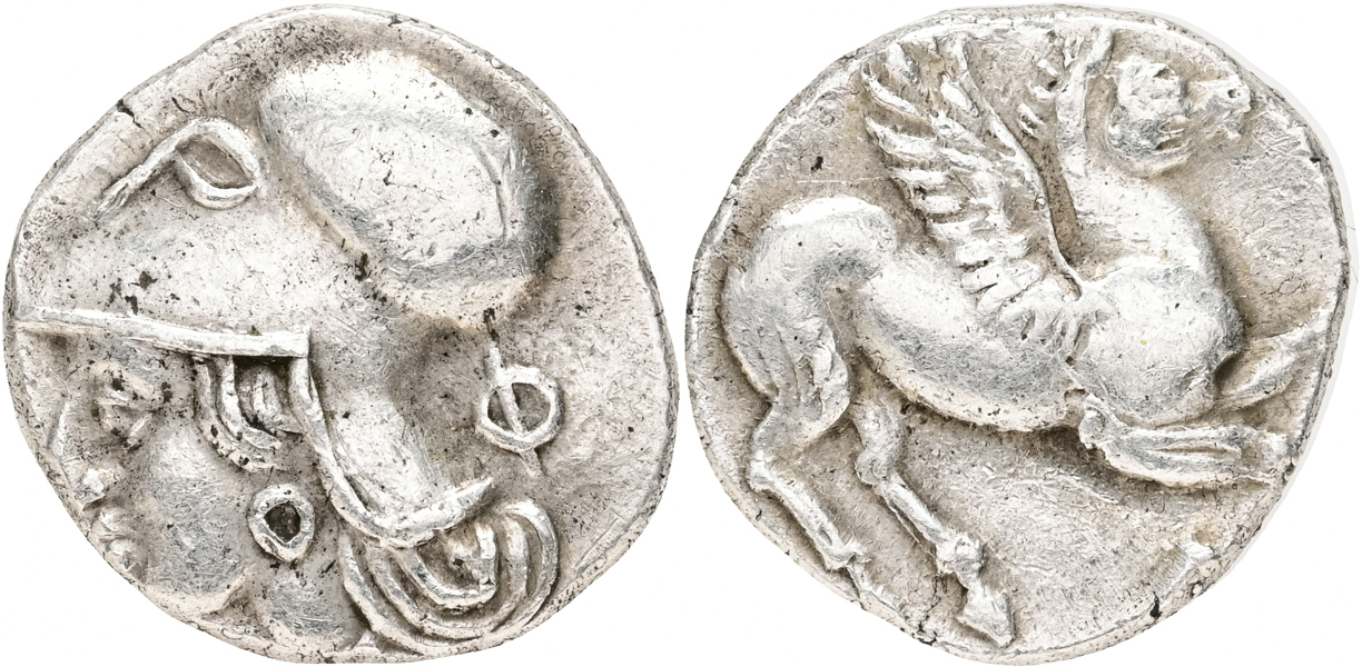 AKARNANIA. Leukas (450-420 B.C.). AR diobol