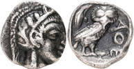 ATTICA. ATHENS (393-300 B.C.). AR obol
