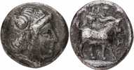 TROAS. ANTANDROS (Ca 400 B.C.). AR diobol