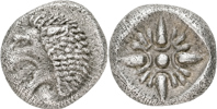 IONIA. MILETOS (525-494 B.C.). AR obol