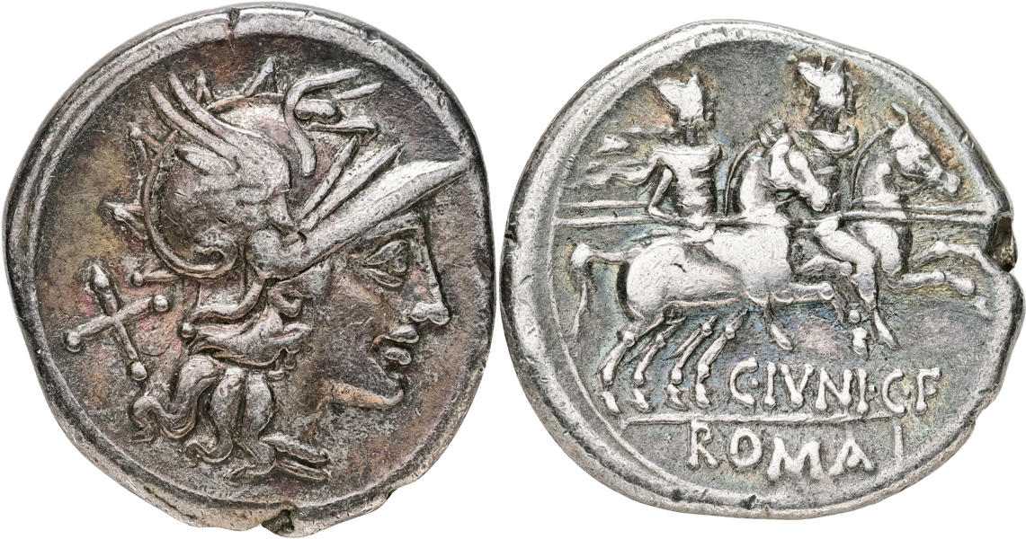 C. JUNIUS C.f. (149 B.C.). AR denarius