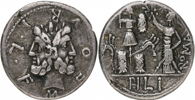 M. FURIUS L.f. PHILUS (119 B.C.). AR denarius