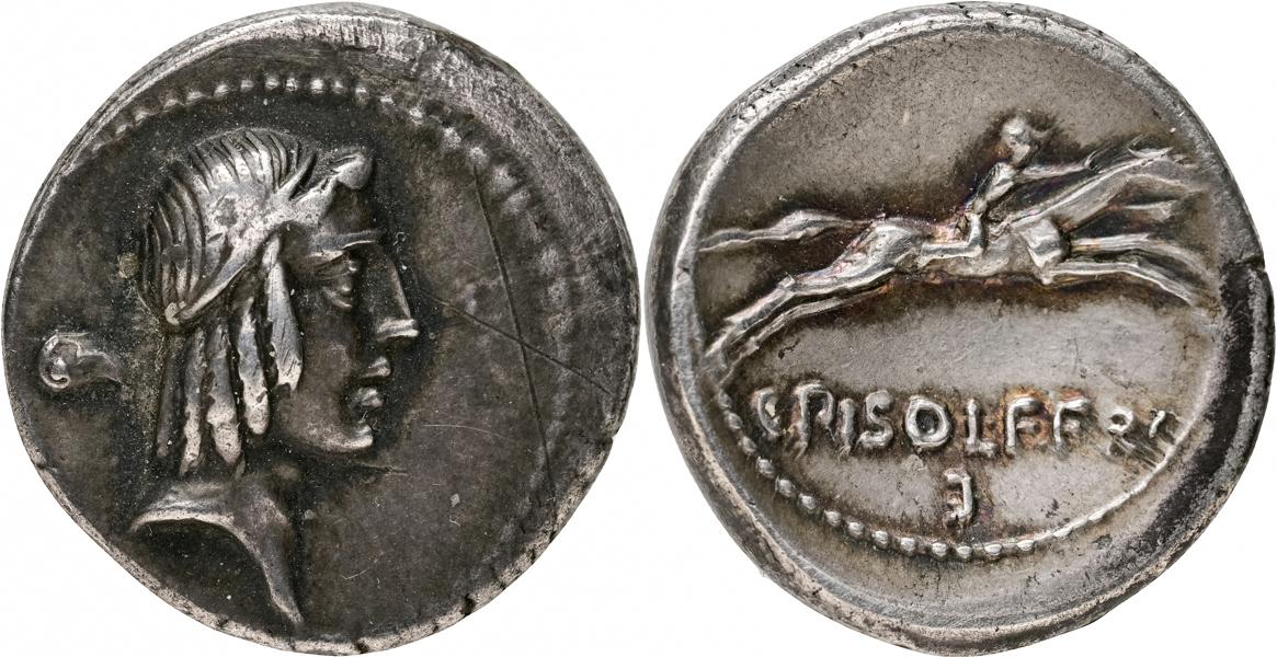 L. CALPURNIUS PISO (103 B.C.). AR denarius