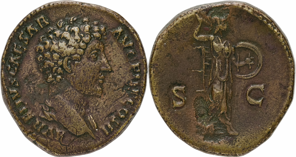 MARCUS AURELIUS as Caesar (A.D. 139-161). AE sestertius