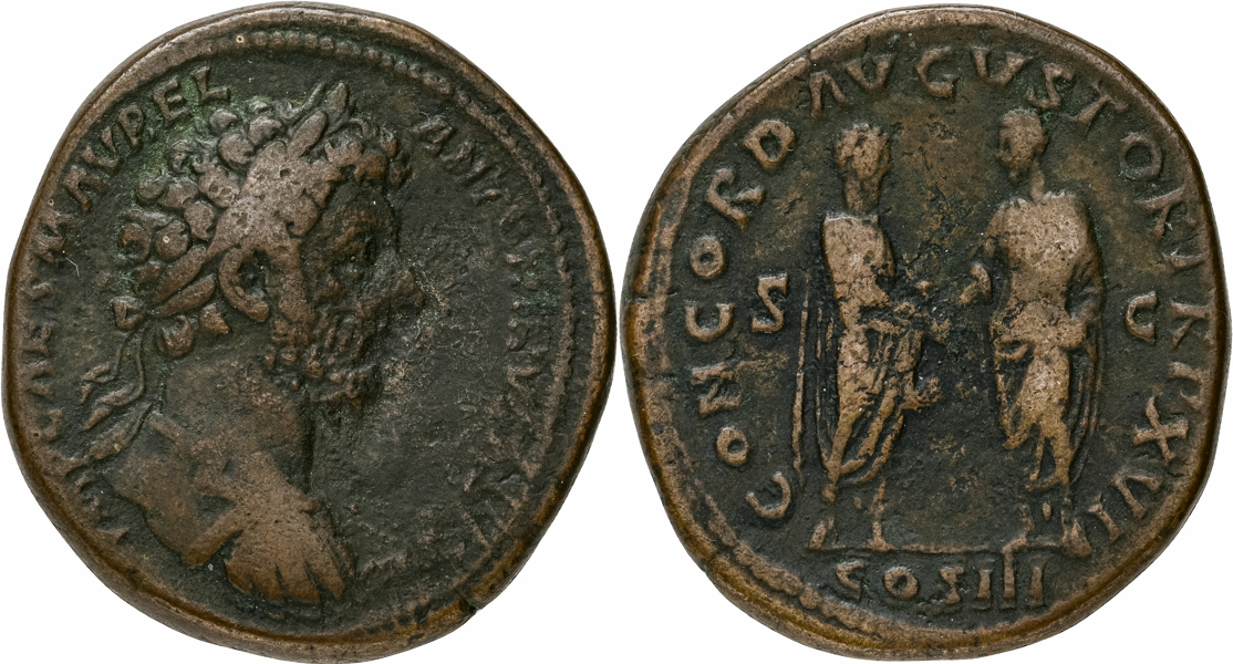 MARCUS AURELIUS (A.D. 161-180). AE sestertius