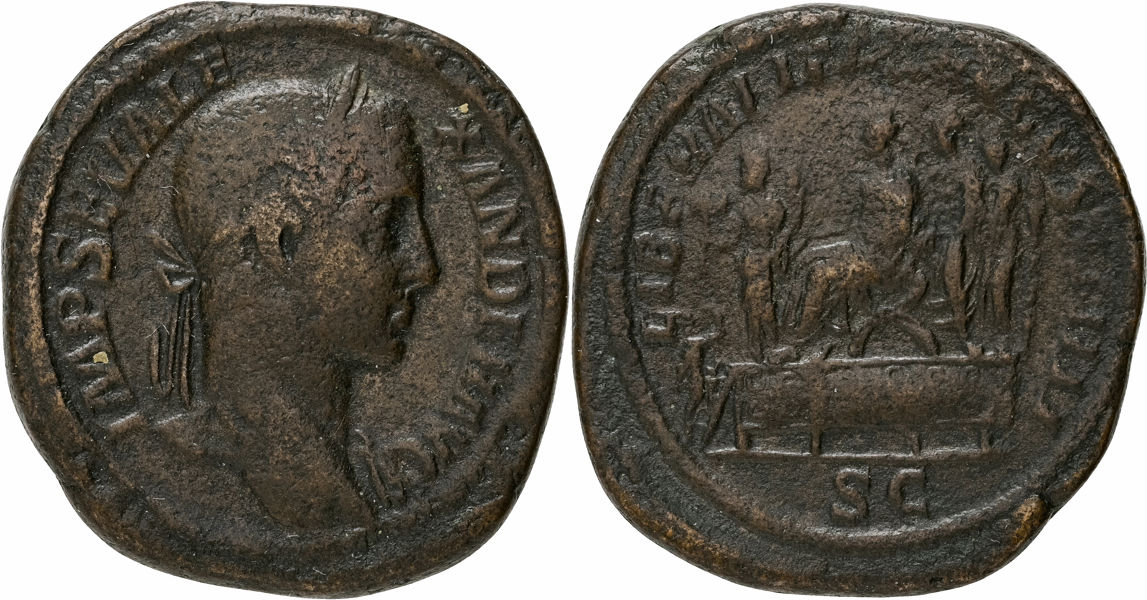 SEVERUS ALEXANDER (A.D. 222-235). AE sestertius