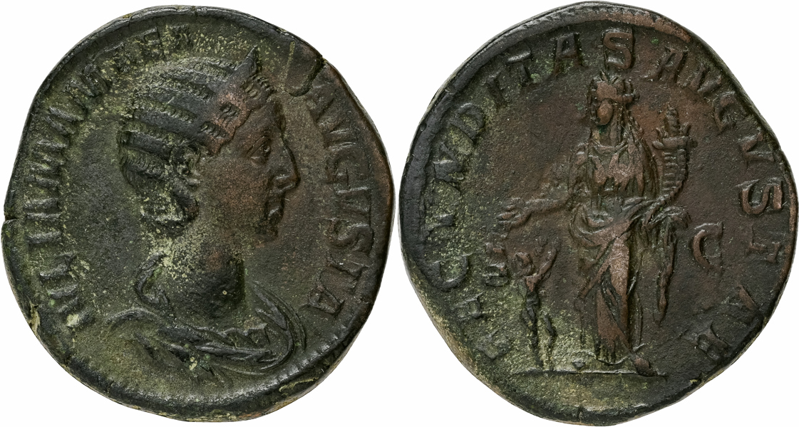 JULIA MAMAEA (A.D. 228). AE sestertius