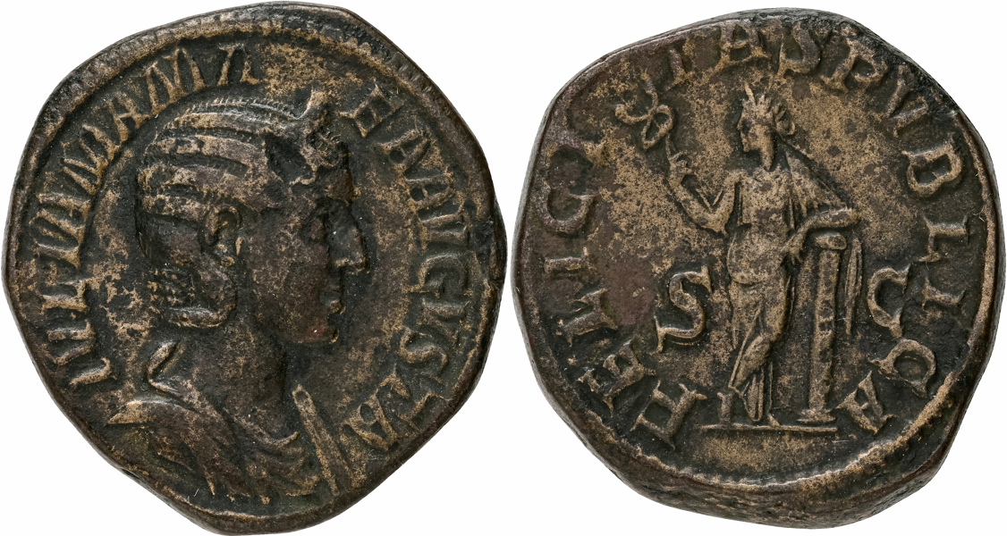 JULIA MAMAEA (A.D. 228). AE sestertius