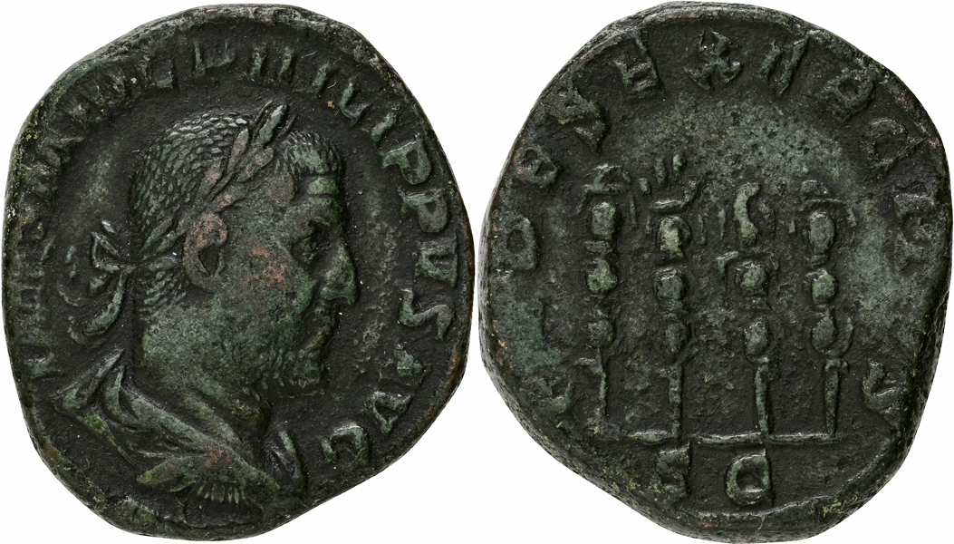 PHILIP I (A.D. 244-253). AE sestertius