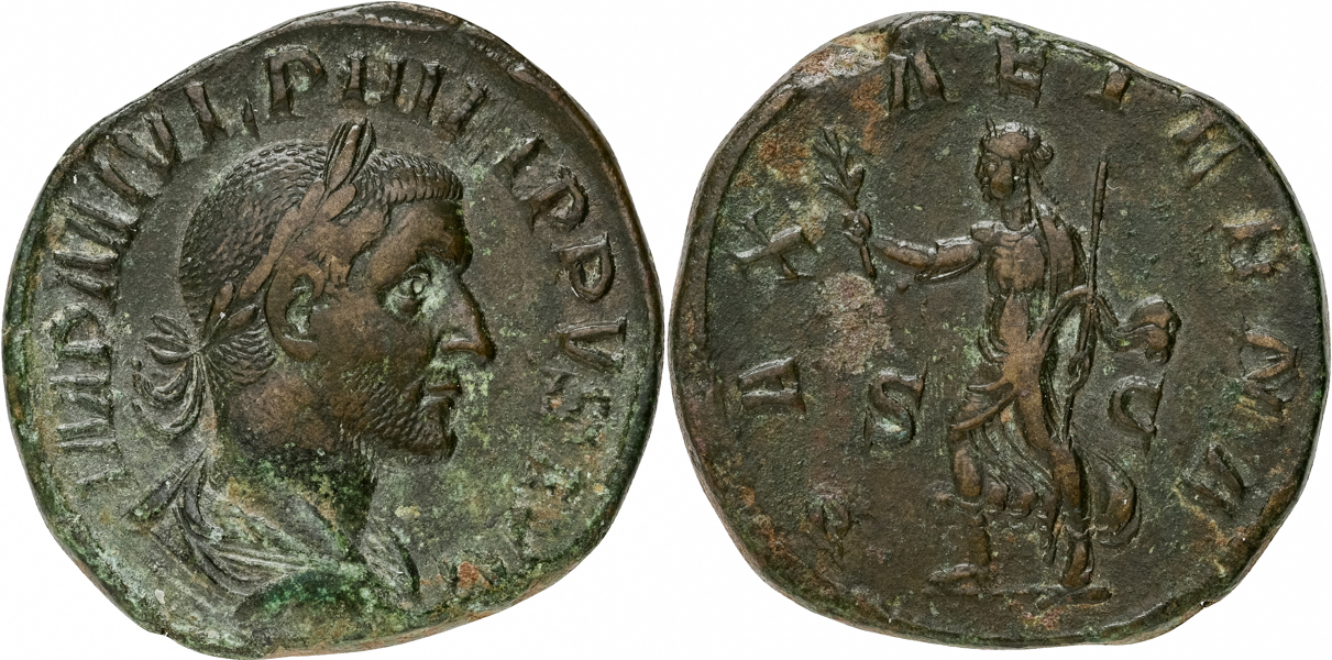 PHILIP I (A.D. 244-249). AE sestertius