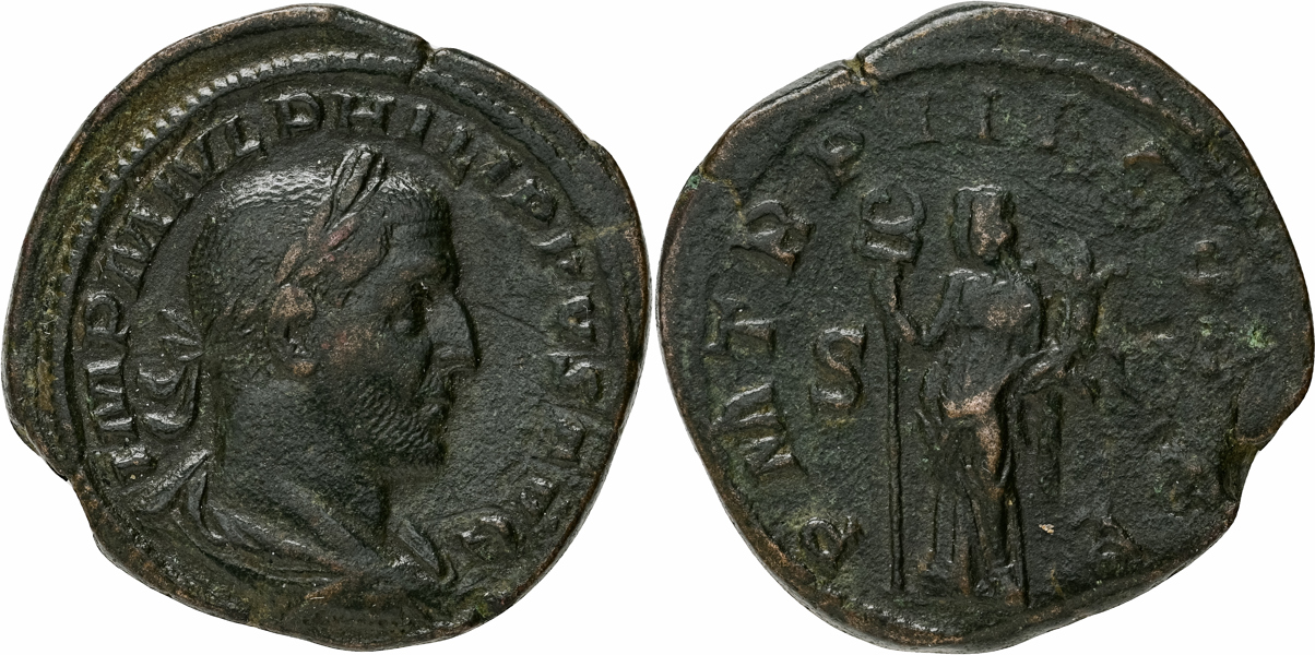 PHILIP I (A.D. 244-253). AE sestertius