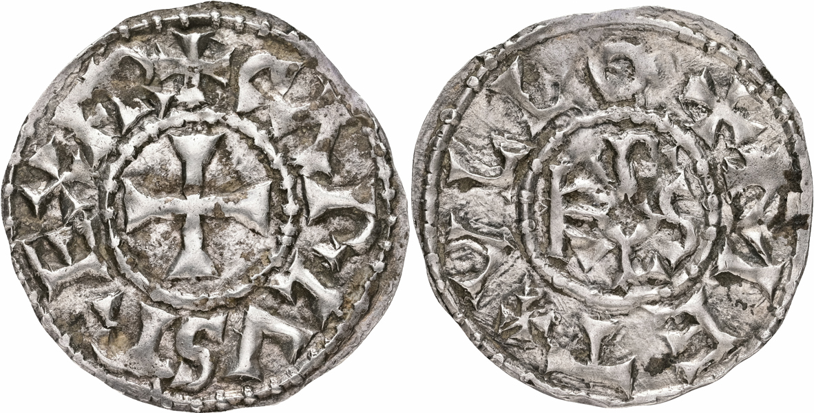 CAROLINGIANS. Charles le Chauve. Melle. Denier
