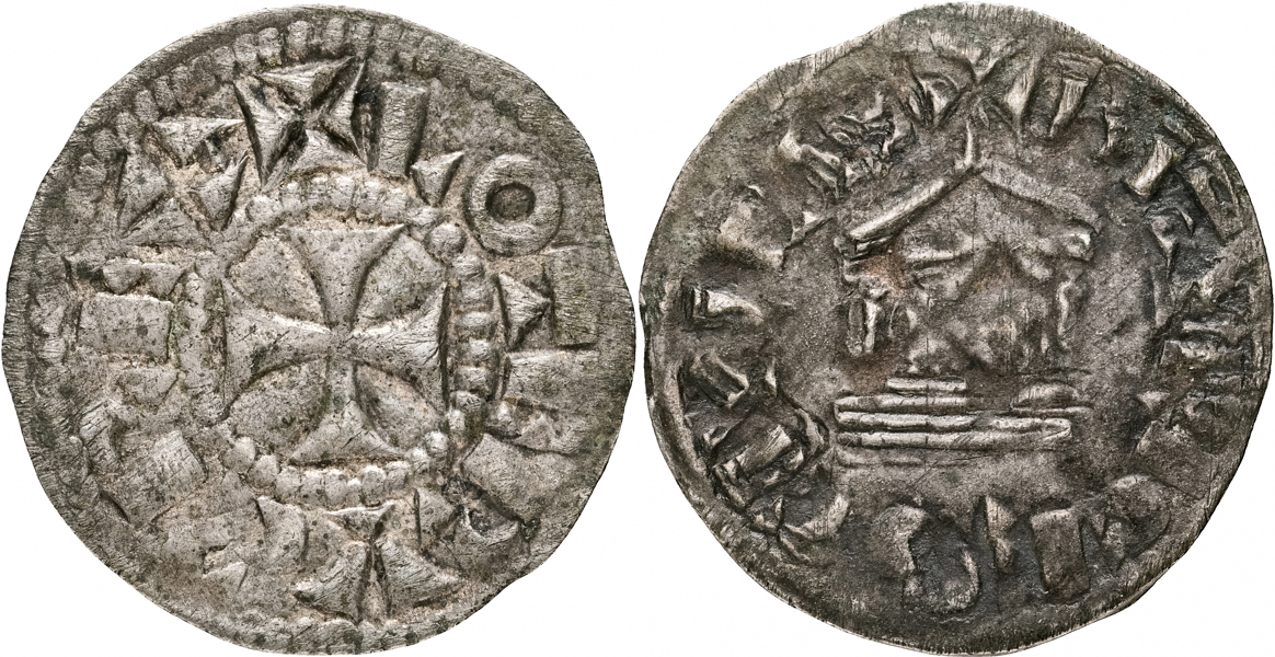 CAROLINGIANS. Lothaire. Bourges. Denier